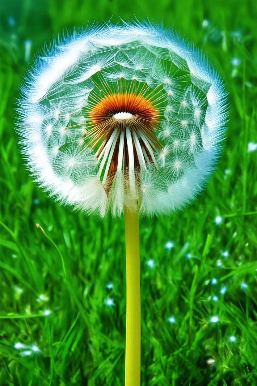 the sacred geometry of dandelions; a surreal version of Georgia O'Keefe