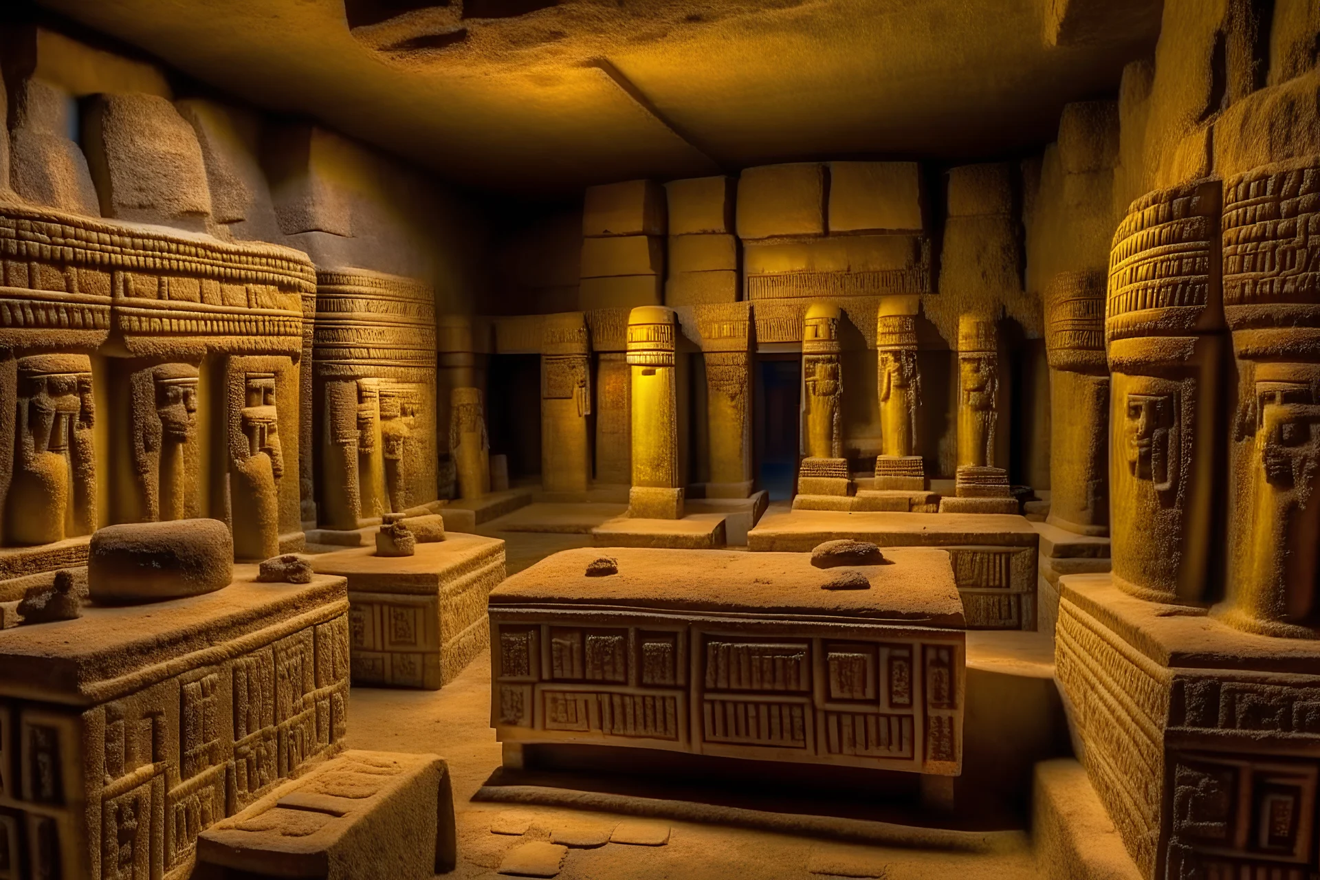 Tombs of kings of ancient civilization, many objects. pomp A huge splendor is the ancient Tomb of Kings in the depths of the earthTemple of the goddess Venus, where Amazon women guard the magnificent huge hall, some armed.