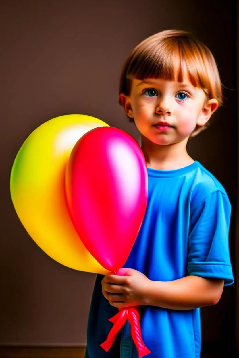 child holding a balloon dog