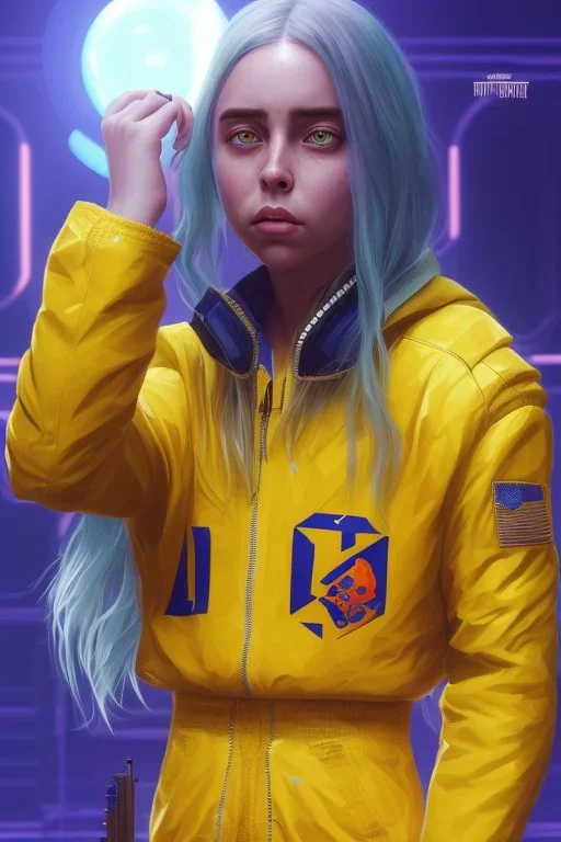 Billie Eilish, cyberpunk2077, booty, photorealistic