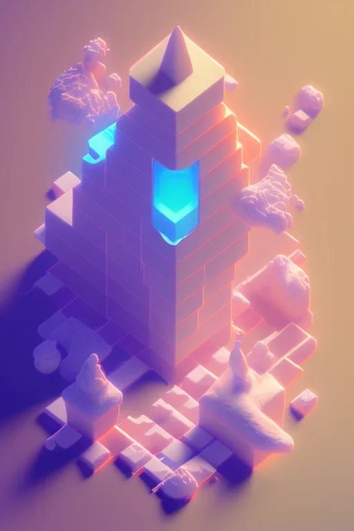 full length isometric clean art NFT, soft lighting, soft pastel gradients, high definition, 3d icon clay render, blender 3d