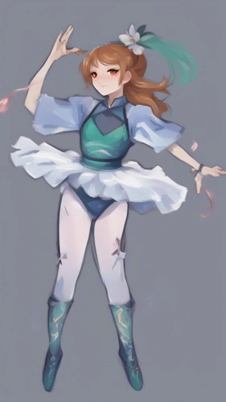ballerina in the style of genshin impact