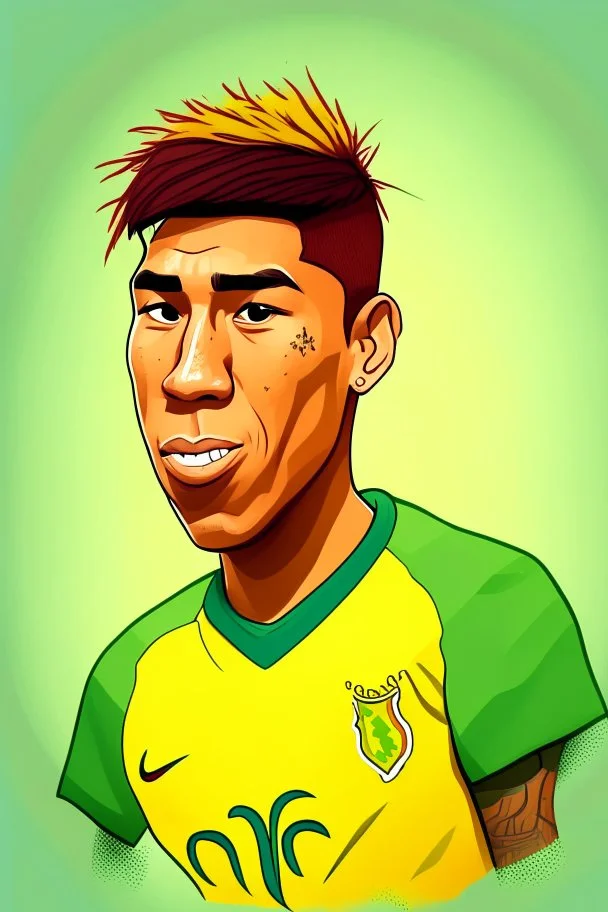 Roberto Firmino Brazilian soccer player 2d cartoon