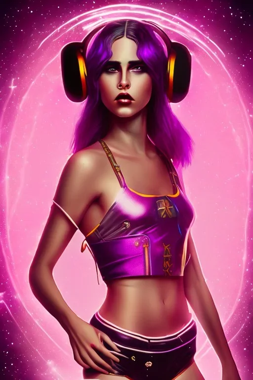 singer mø, high light ,purple tones, cyber