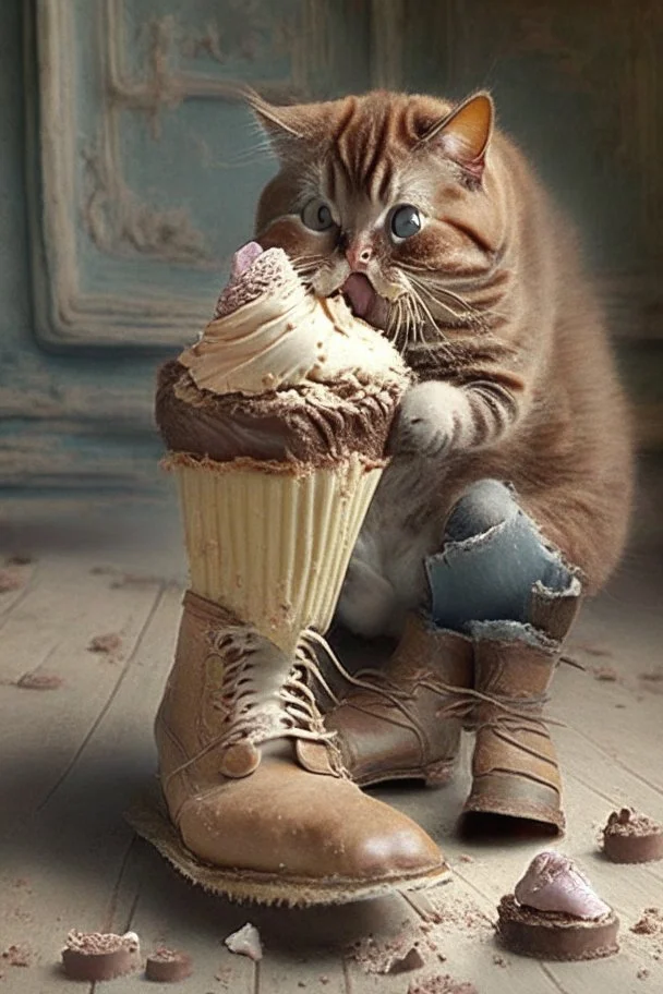 puss in boots eating cake