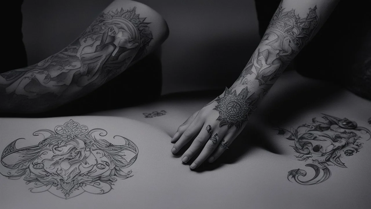 room one feminine menacing hand with magic tattoos grabbing an ankle. [in the darkness of a bedroom, black magic and succubus demon] You barely open your eyes before a dark hand grabs your ankle.