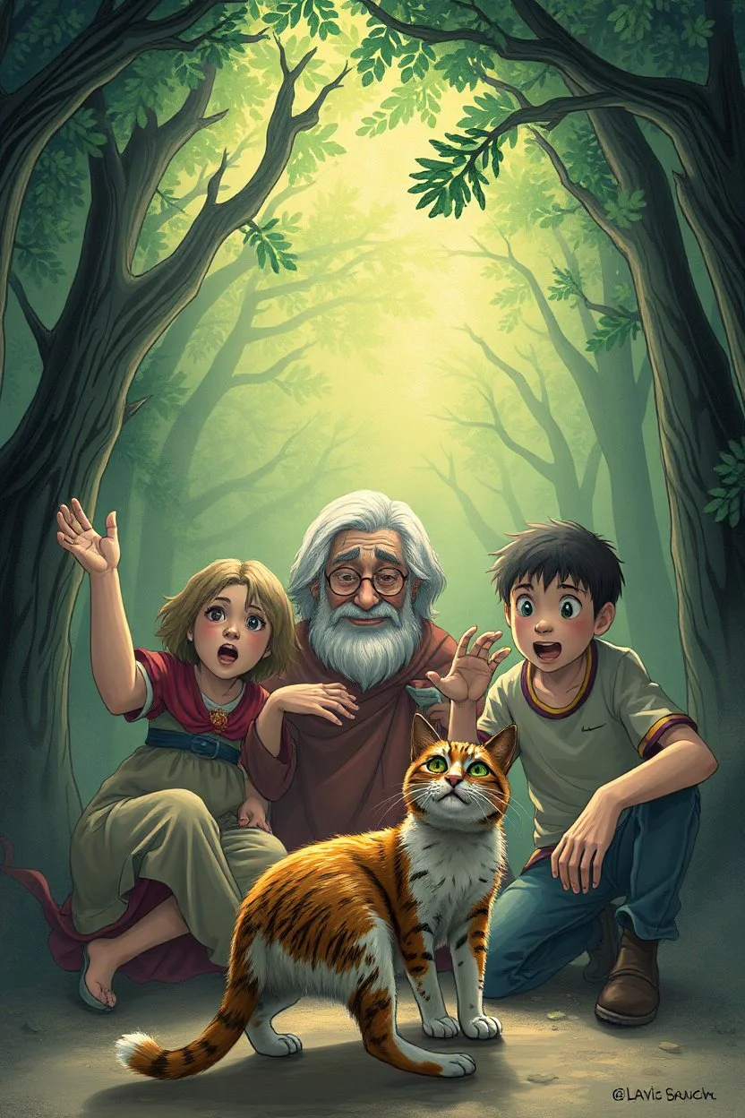 a cat and my old mother and my brother are attacked by big glans