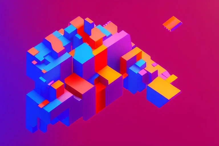 3D colorful geometric installation, simplistic, studio lighting, C4D, 16k, Behance, Artstation, centered, top down camera, vibrant