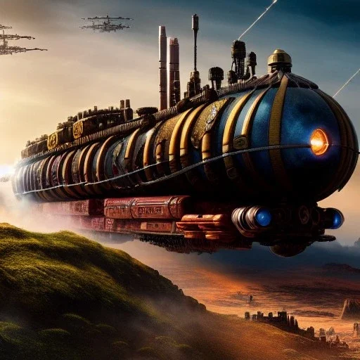 fullbody Drawing of 'sketch of steampunk Vehicles as in the movie mortal engines(2018)',intricate detail,andrea bonelli,Kilian Eng,Ohrai,evan lee,Aleksandr Sidelnikov,KyuYong Eom,three quarters frontal aerial view,toned colors,32k