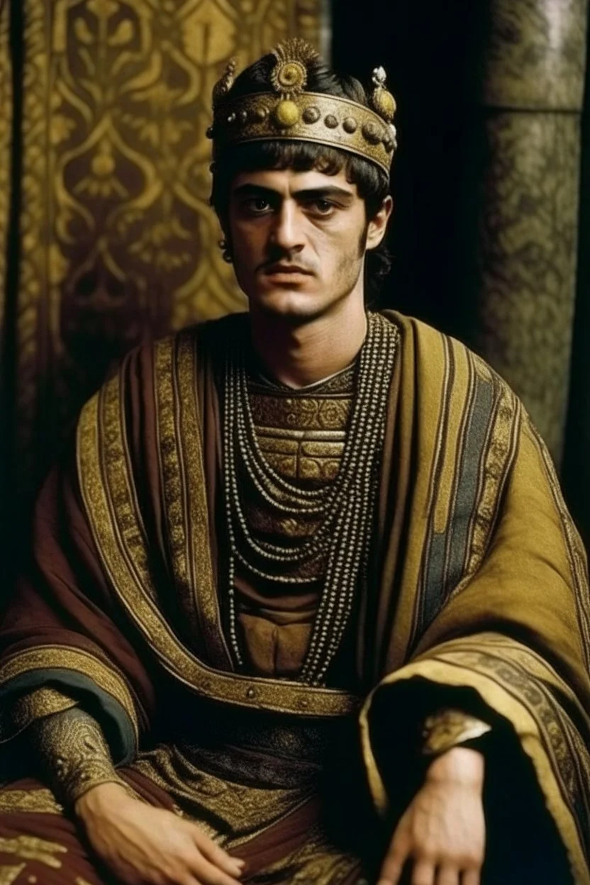 Eastern Roman Emperor Justinian captured on grainy 90s photography