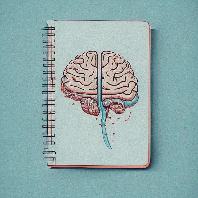 medicine notebook brain illustration