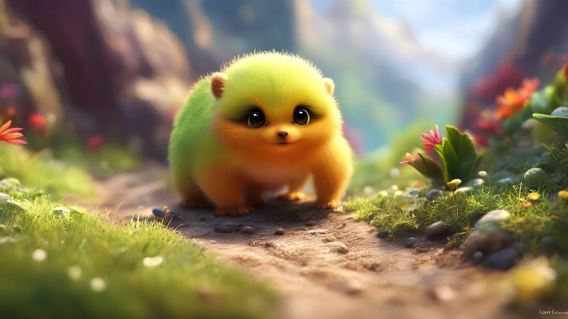 Macro, Concept art, huge, cute, depth of field, (add more details:1.4)