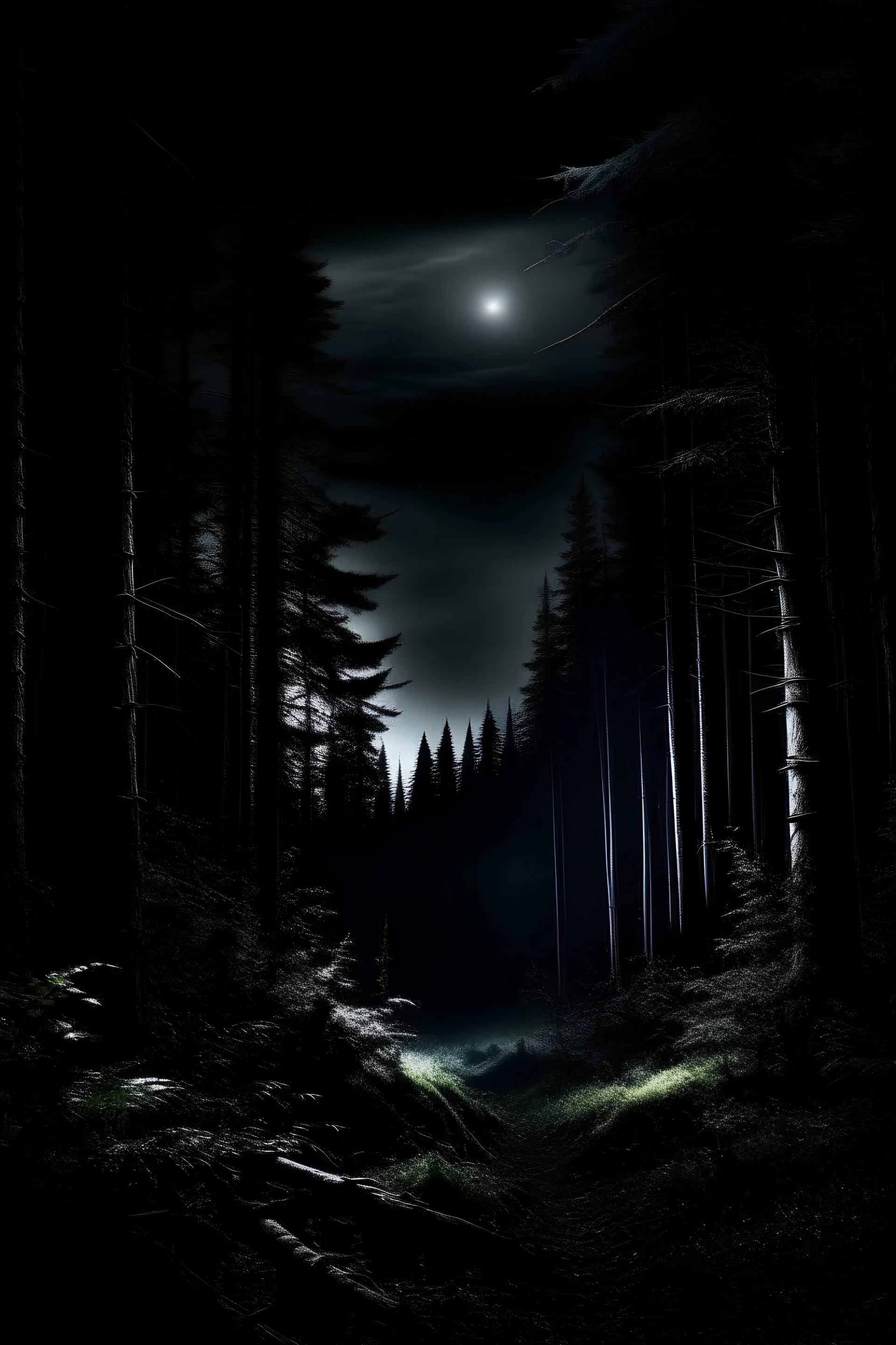 dark night forest