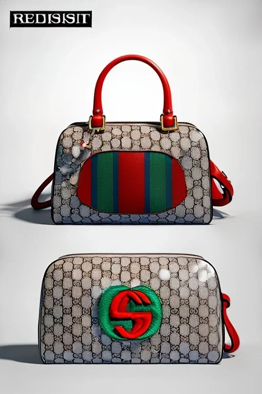 Gucci bag made by muppet face, Sesame Street style, retro style, photo studio, unreal engine 5, god lights, ray tracing, RTX, lumen lighting, ultra detail, volumetric lighting, 3d.