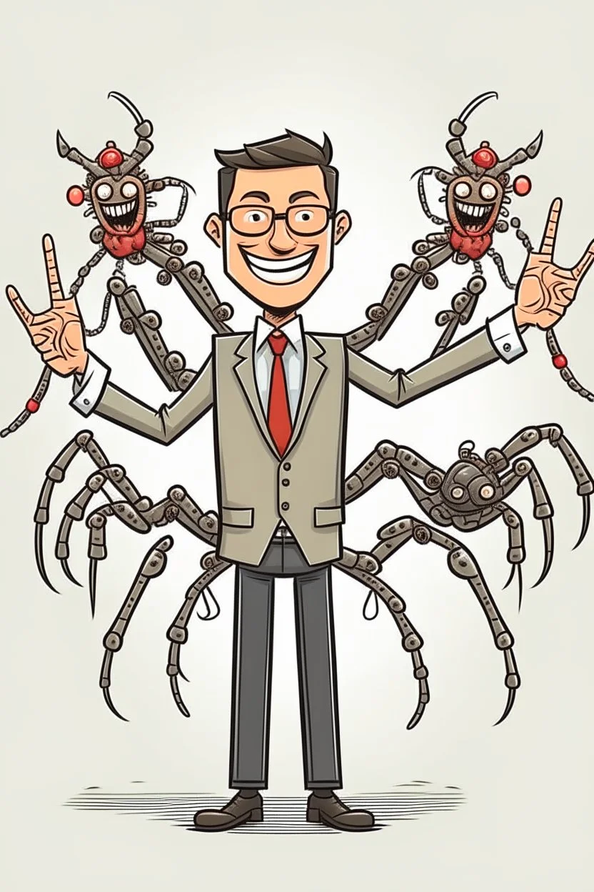 a happy boss with 8 arms