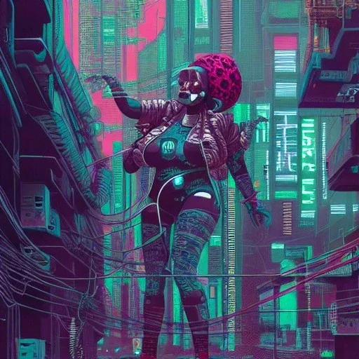 beautiful cyberpunk huge girl, hyper detailed, hyperdetailed, intricately detailed,Camera., concept art, hyper detailed, asaf hanuka, dan mumford, kilian eng, post-apocalyptic, oil on canvas,