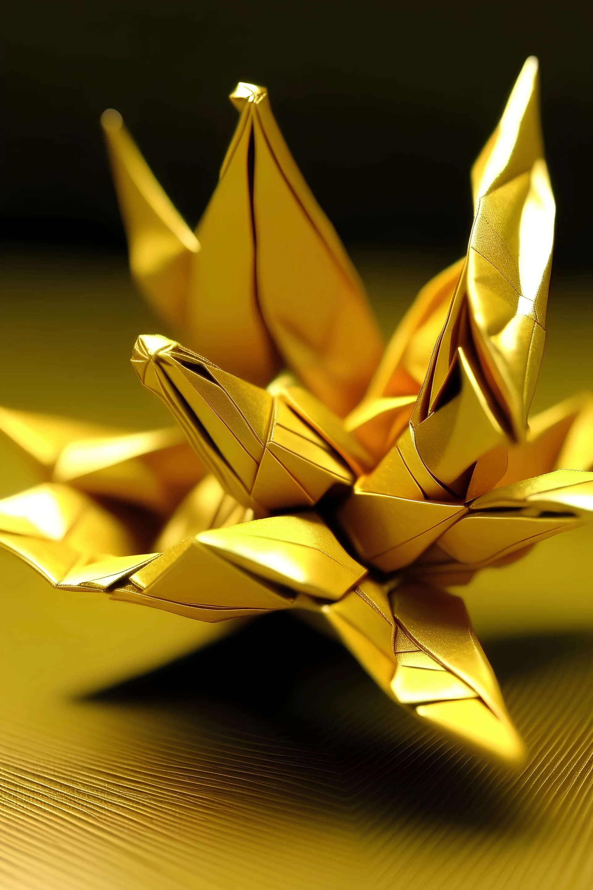 origami made out of gold