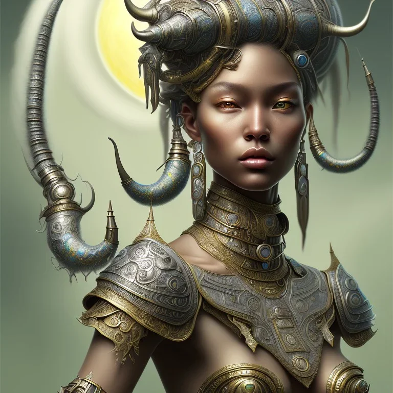 ssango fantasy, fantasy magic, intricate, sharp focus, illustration, highly detailed, digital painting, concept art, matte, artgerm and paul lewin and kehinde wiley, masterpiece silver elephant head bronze Asian African girl nice breast Afo hair turquoise sun rain waves