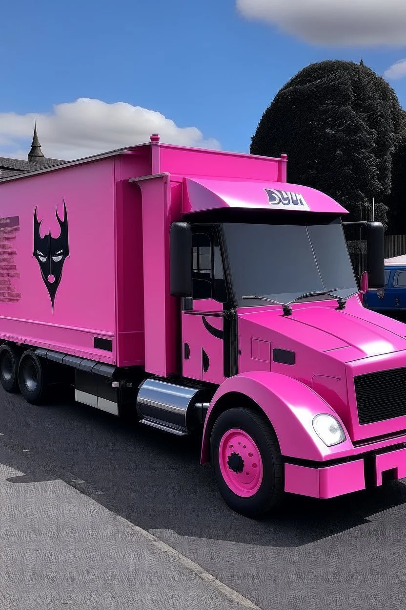 batman drive in pink lorry