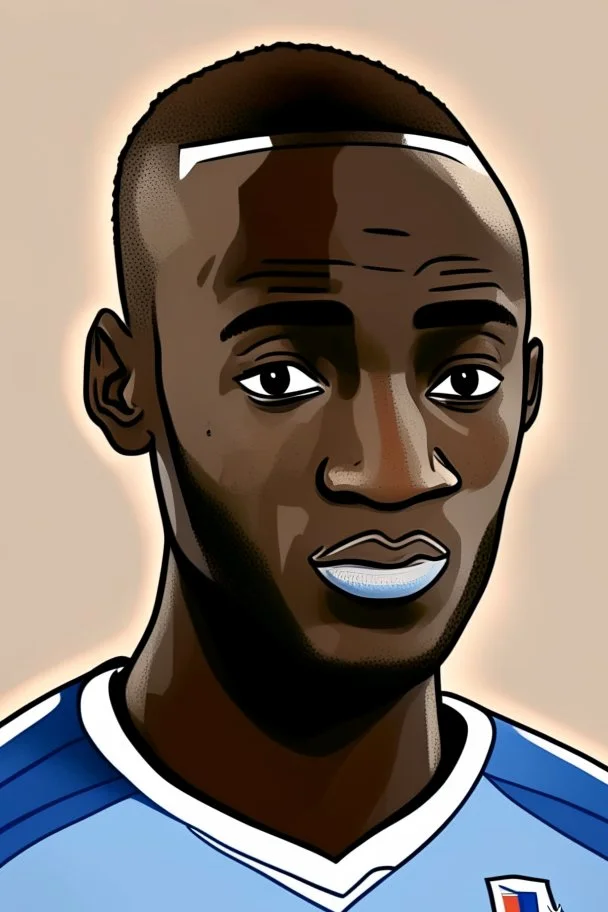 Moussa Diaby French football player ,cartoon 2d