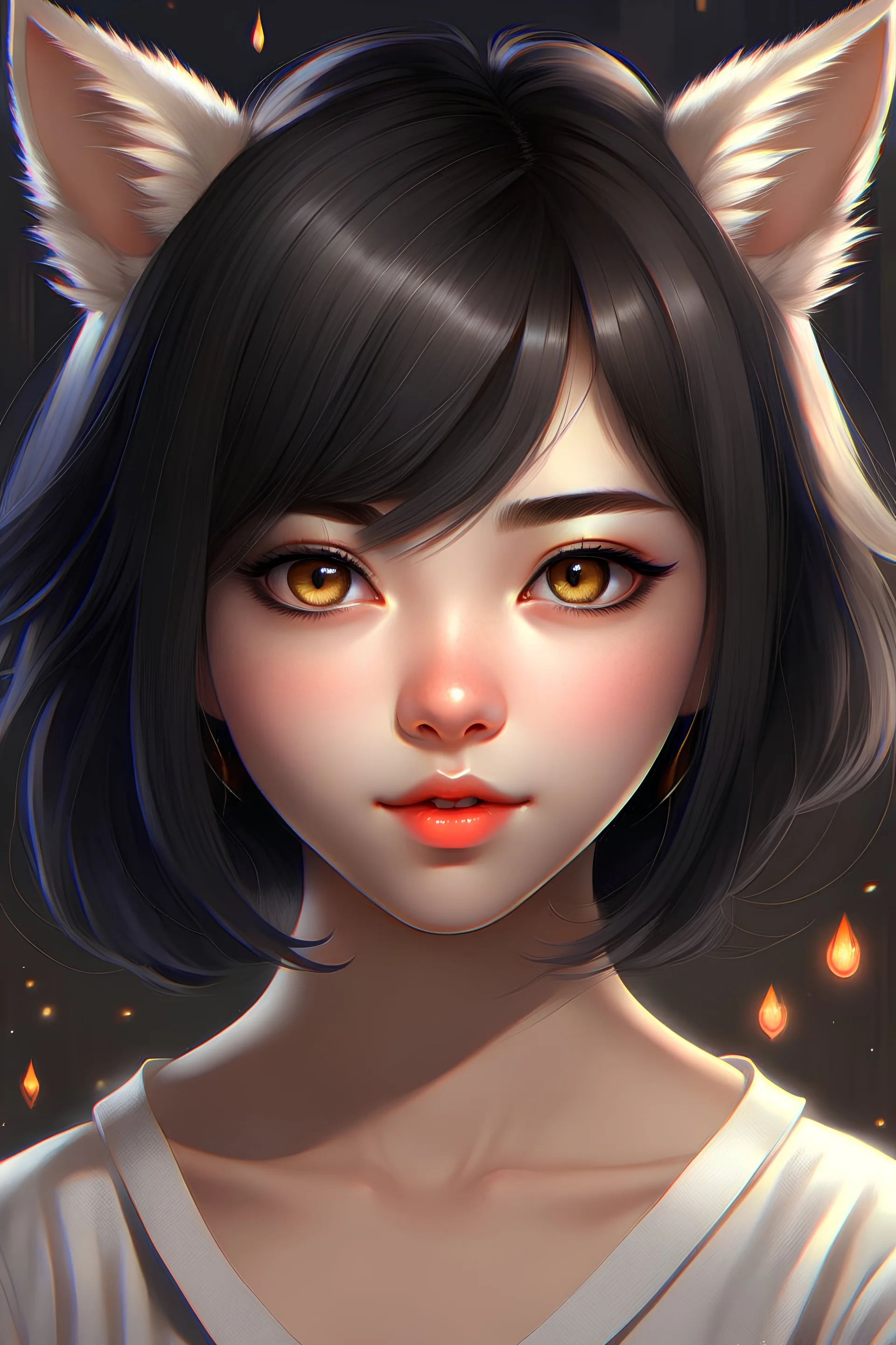 Digital art, high quality, digital masterpiece, natural illumination, realistic, (upper body), (1 young femenine boy:1.5), (Pretty eyes:1.2), Sexy eyelashes, Black eyelashes, (Dark Brown hair:1.5), (subtlety smiling:1), (Cat ears:2), (Nekomimi:1.2), (Olive skin:1.5), Cute outfit, Cute Peruvian Poncho, (Walking away:1.2), (Looking back:1), Mountain at background