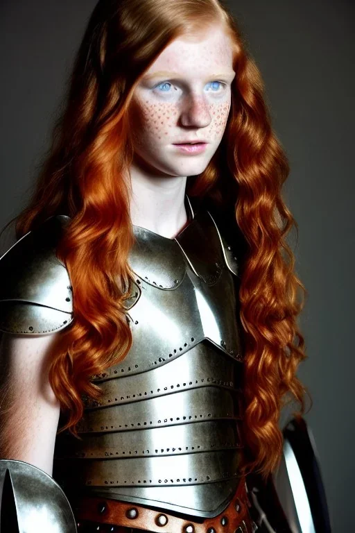 (strikingly beautiful 16 year old charming teen girl:1.2) with (long ginger hair:1.1) and (freckles:1.2) wearing (skimpy leather fantasy armour with halter top and thong:1.3) and (medium cleavage:1.2), tracing, ambient light, highres, (hyperrealistic:1.2), (perfect face:1.1) intricate (high detail:1.1) body, beautiful detailed eyes, plump lips, fantasy theme, Model hash: ddc3021b