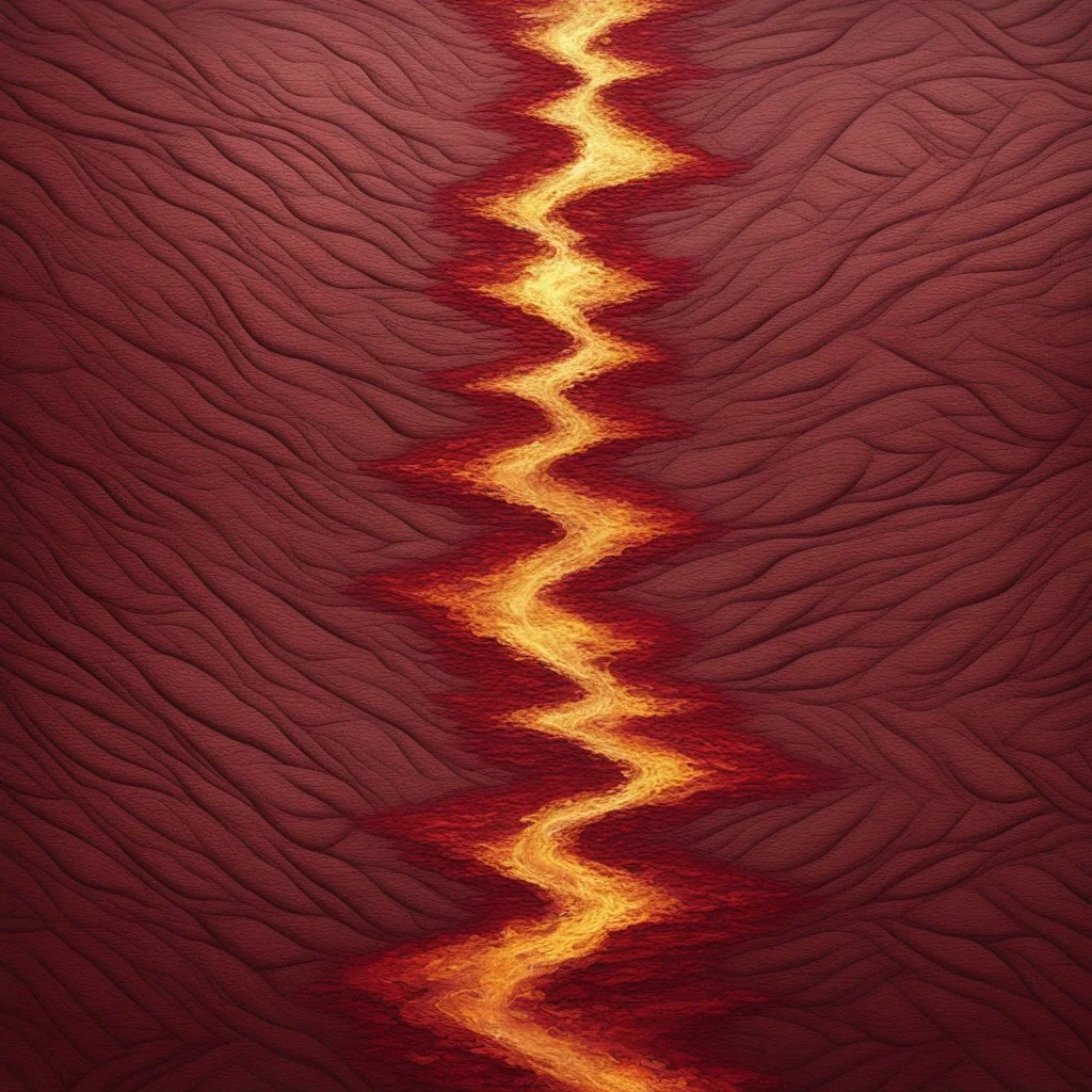 Hyper Realistic Maroon-Path-Texture on Golden-oil-paint-background with burning-embers on it