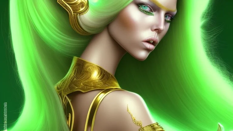 A woman who had green eyes and long blond hair that she wore in elaborate coiffures. Being known as someone at the height of fashion, prior to her disappearance, she favored wearing green and golden outfits to match her physical features.