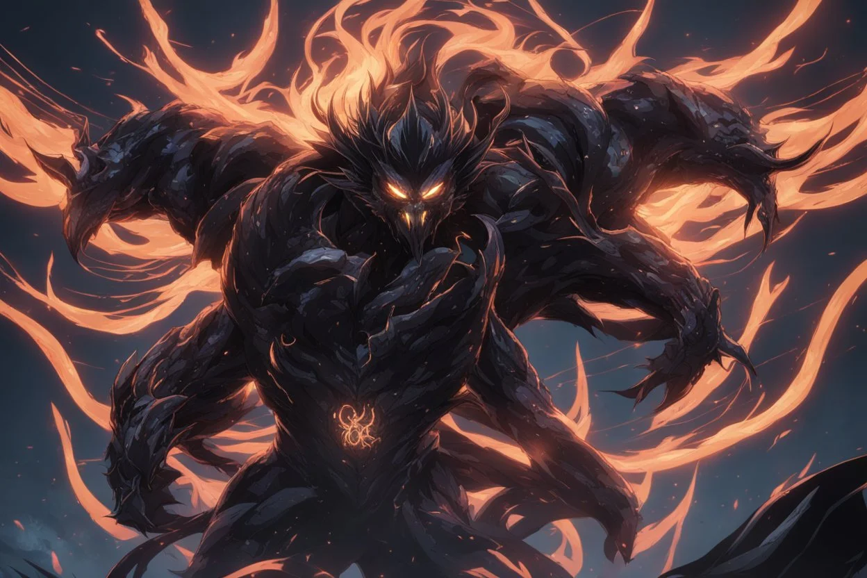 grendel in 8k solo leveling shadow artstyle, Crystal and Symbiote them, neon effect , magic circle, close picture, full body, apocalypse, intricate details, highly detailed, high details, detailed portrait, masterpiece,ultra detailed, ultra quality