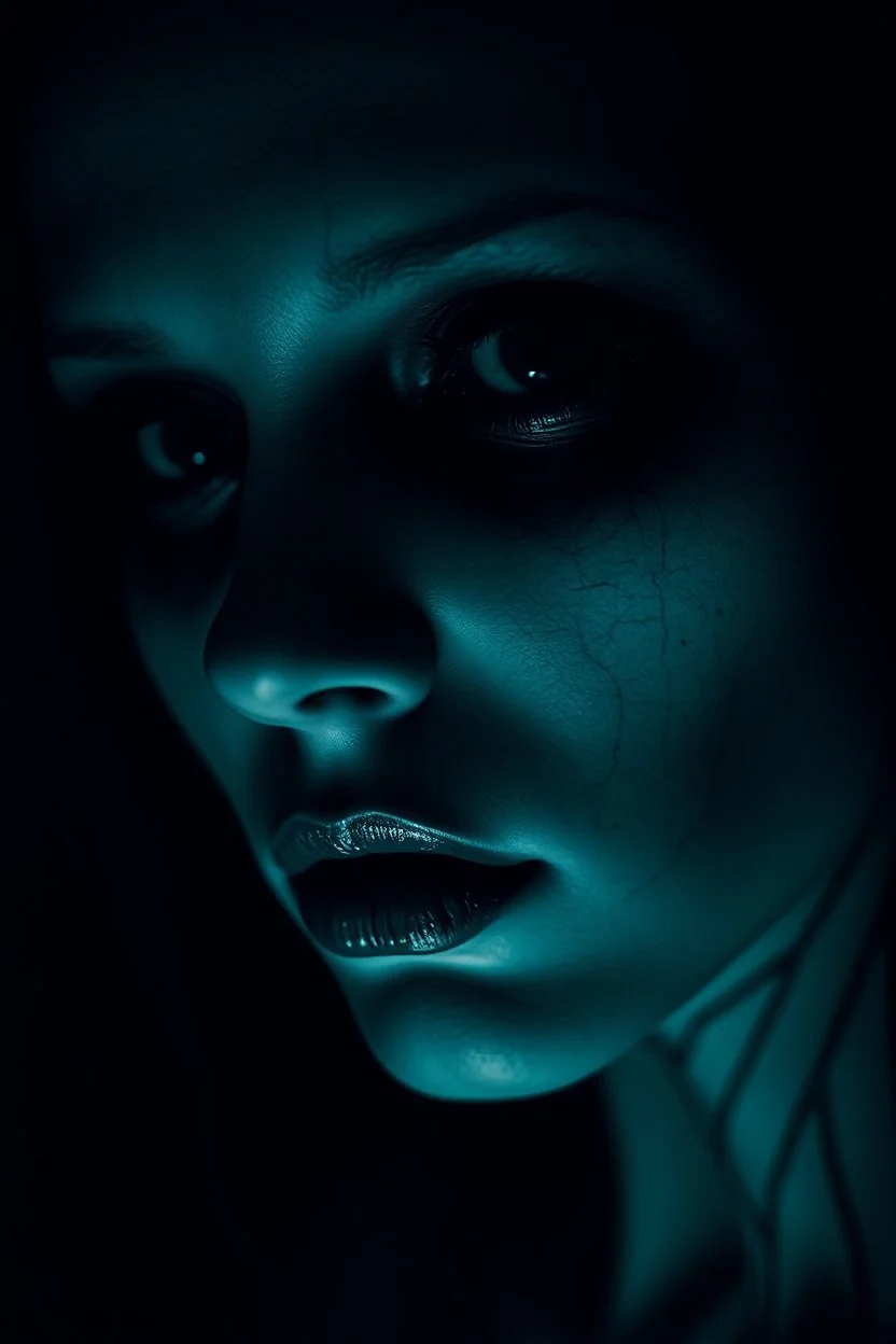 surreal abstract fade human portrait, lack black eyes, under skin fade light led and black veins, Darkness is sometimes, it is the moment of realization. The shadows rising from the depths are not merely terrifying; they are the offspring of our minds, surreal abstract things andt shapes, . darkness looking me, and eating face, body, close up the crepy stunning portrait, shadows, evil darkness, surreal, thiller vibe, background vortex, abyss,crepy vibe, intricate details, cinematic
