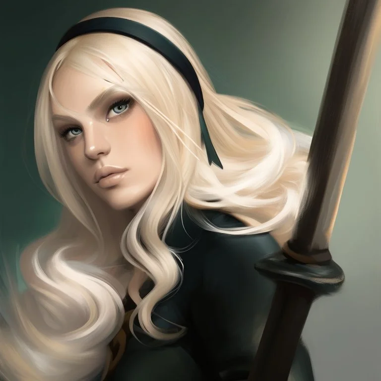 Portrait of sassy blonde warrior