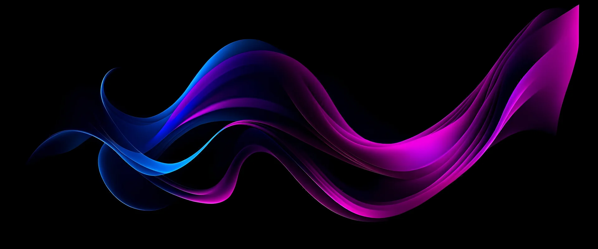 Purple pink blue abstract dynamic color flow wave black background grainy texture banner website header design