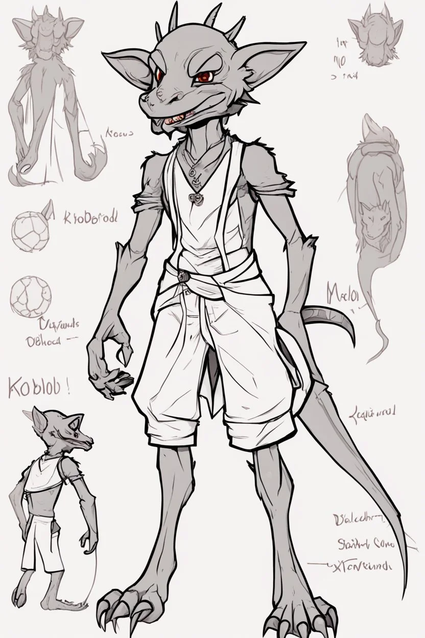 a kobold OC reference sheet