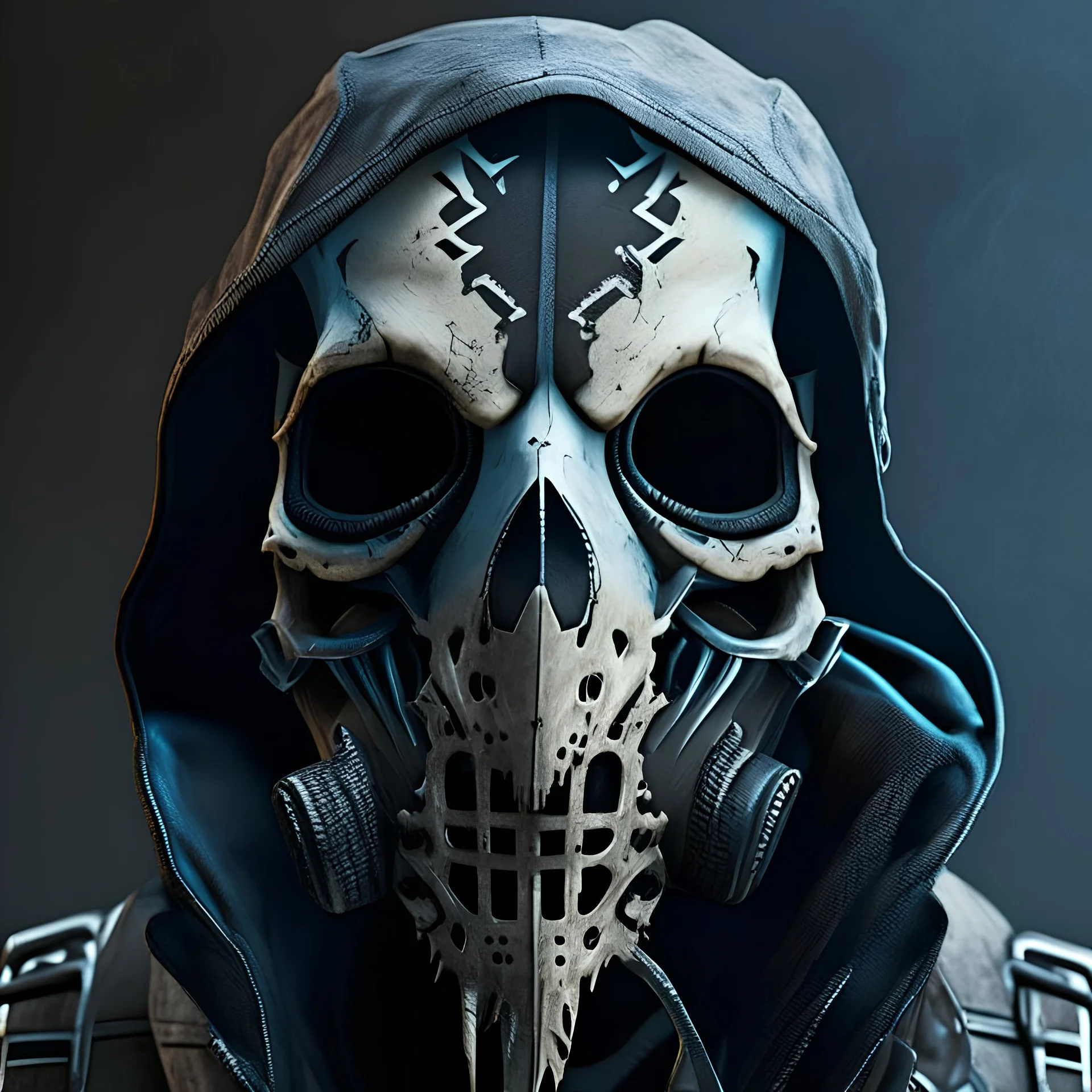 Wrench mask from Watch Dogs with a skeleton design on the mask