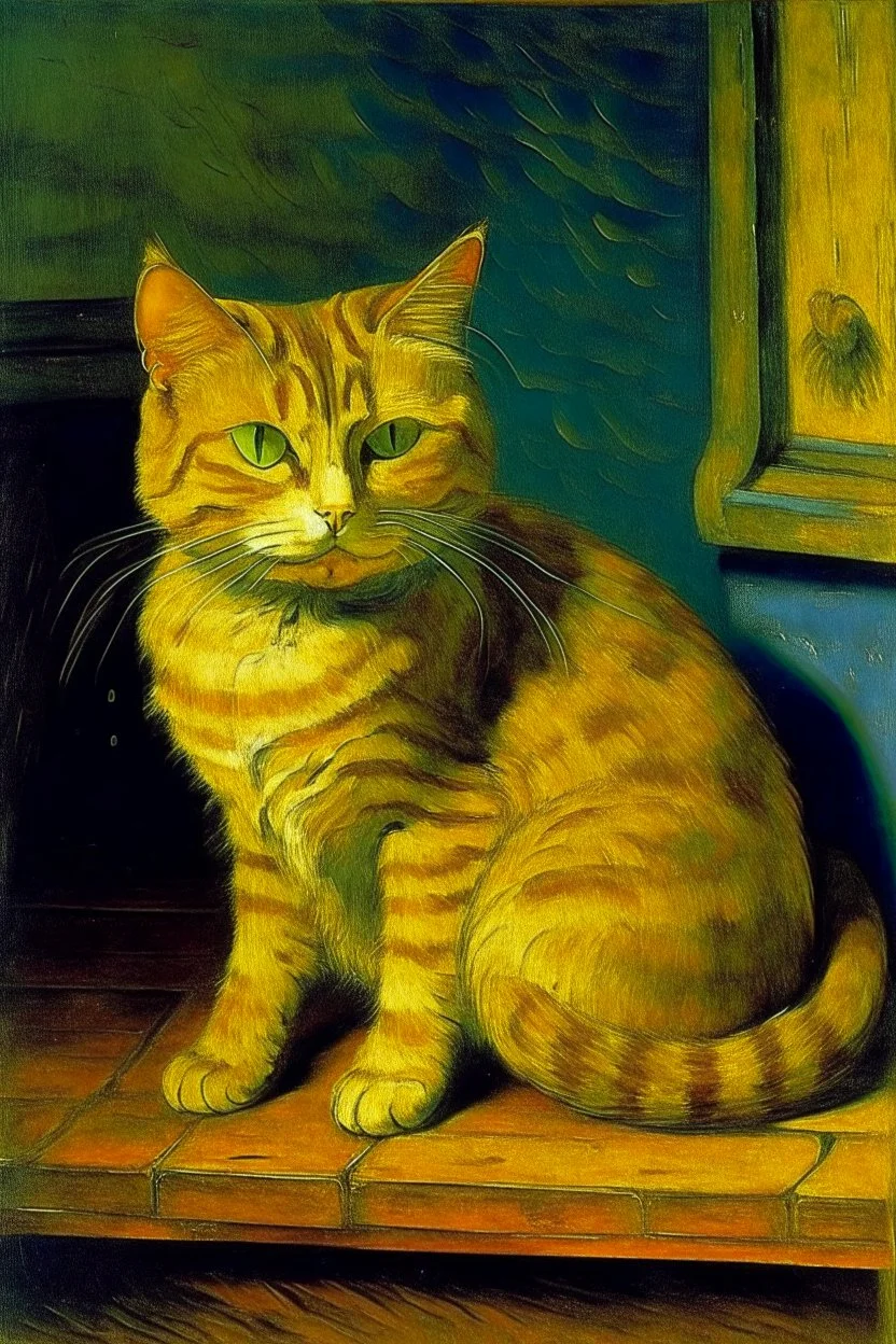 Portrait of a cat by Van Gogh