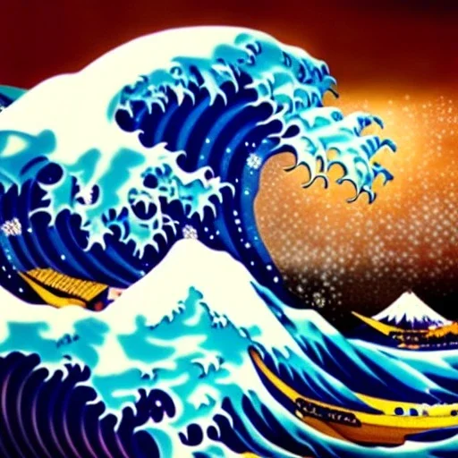 Ultra detailed fullbody Portrait in oil on canvas of The Great Wave off Kanagawa ,extremely detailed digital painting, extremely detailed face,crystal clear eyes, mystical colors ,perfectly centered image, perfect composition, rim light, beautiful lighting,masterpiece,8k, stunning scene, raytracing, anatomically correct, in the style of robert e howard and Wizyakuza and Ohrai Noriyoshi and Simon Bisley and uncannyknack