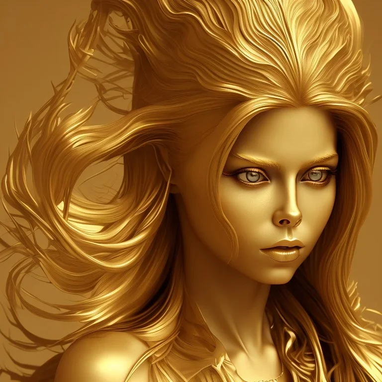 perfect face avril lavigne, golden statue,