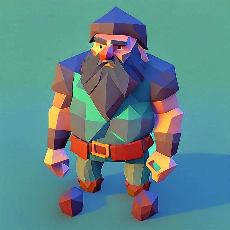 low poly lumberjack