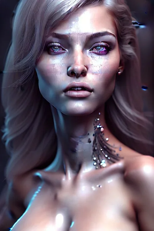 Stunningly gorgeous femme fatale, top body portrait, perfect face, beautiful eyes, hyper realist, hyper detailed, intricated, realistic shading, unreal engine, octane, final fantasy