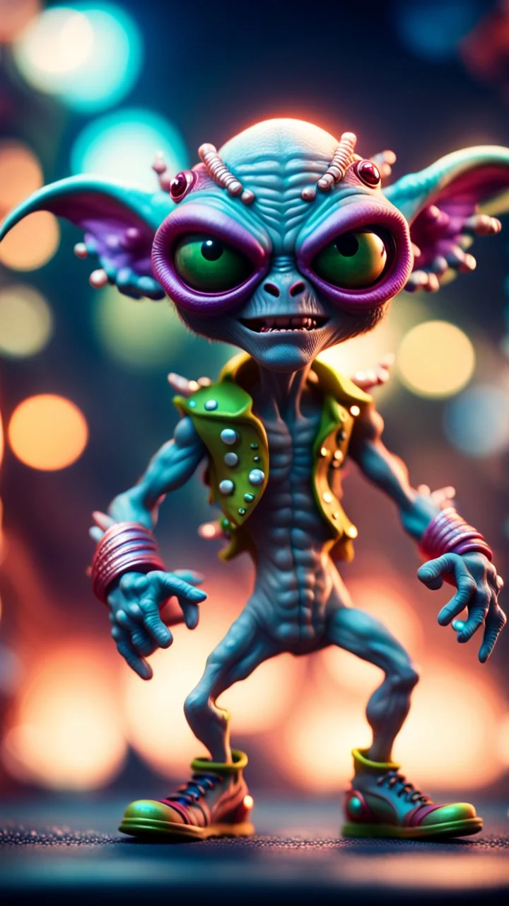 twisted rocker alien gremlin virgin pimp snatcher flexing in heaven,bokeh like f/0.8, tilt-shift lens 8k, high detail, smooth render, down-light, unreal engine, prize winning