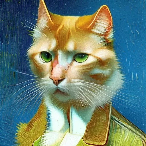 Portrait of a cat by Van Gogh