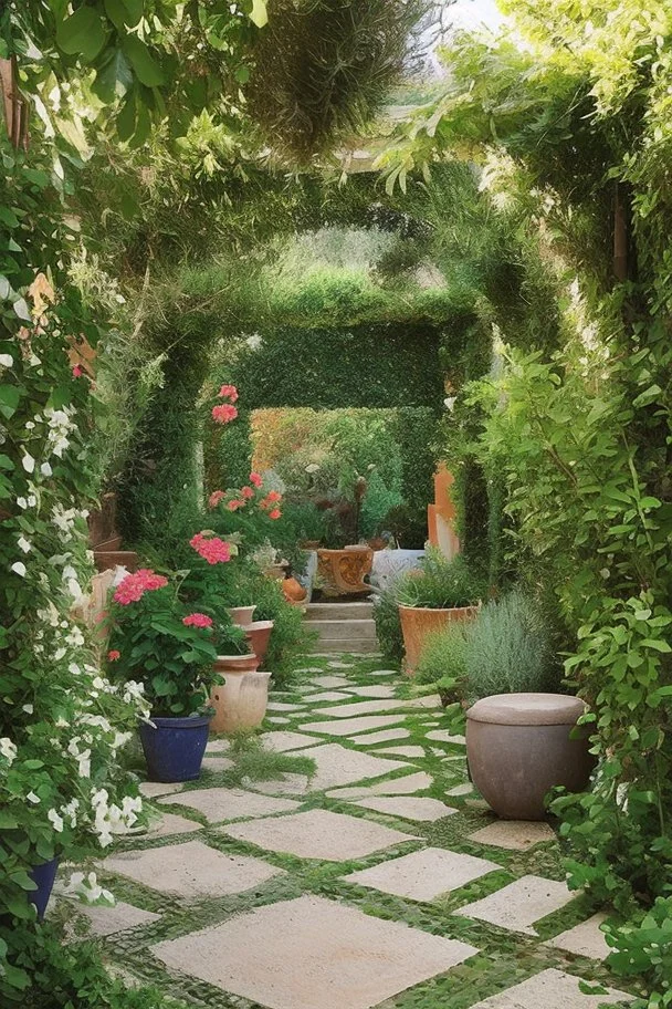 A tiny secret Mediterranean garden