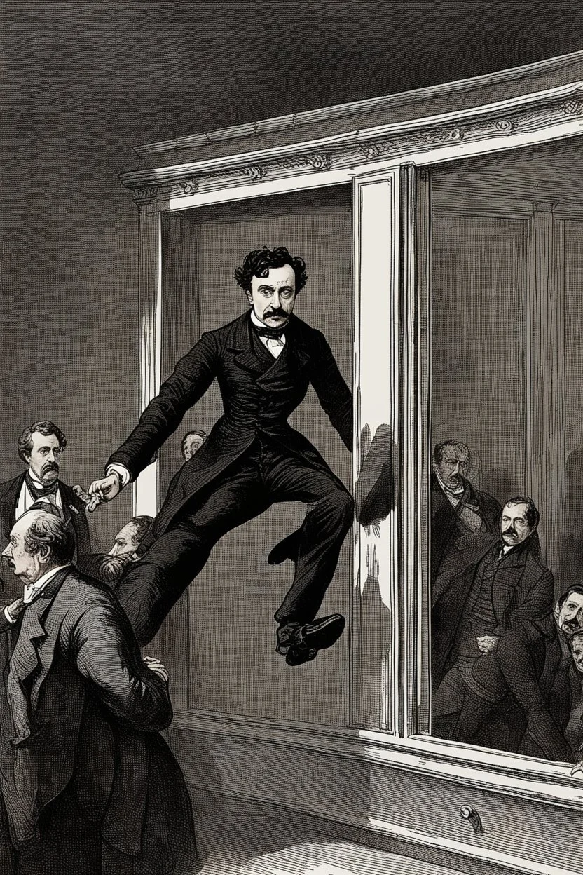 llustrate John Wilkes Booth leaping from the president's box onto the stage, shouting "Sic semper tyrannis." Capture the commotion and panic in the aftermath of the assassination. Depict Booth's swift escape through a side door, disappearing into the darkness