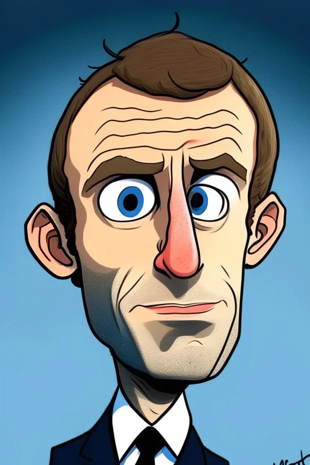 Emmanuel Macron cartoon 2d