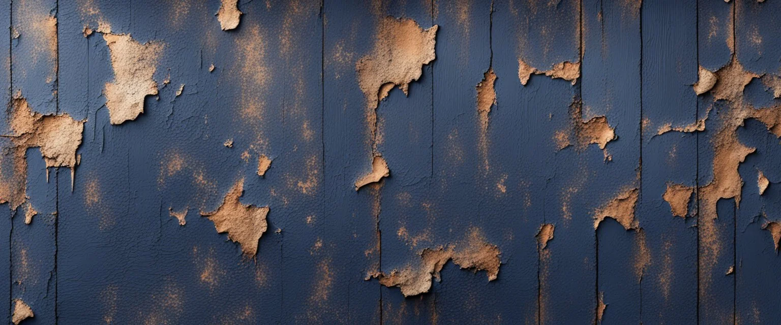 Hyper Realistic dark navy blue rustic wall with peeling paint