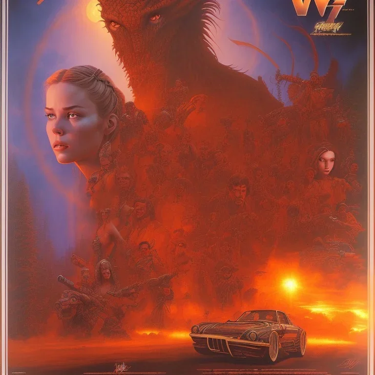 An original movie poster by drew struzan, western monster movie