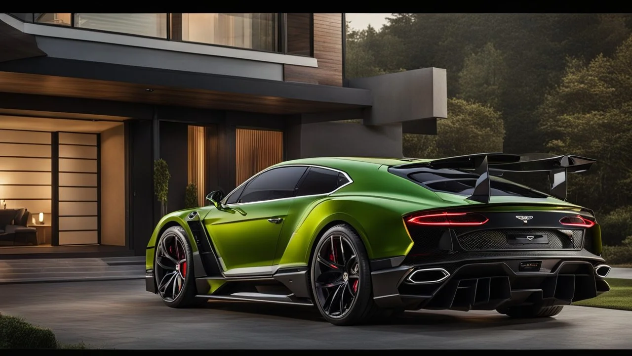 Bentley Bentayga And Lamborghini Veneno merged, desktop wallpaper, 4K, Cinematic, rear view