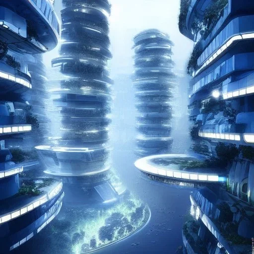 ciudad futurista naturaleza