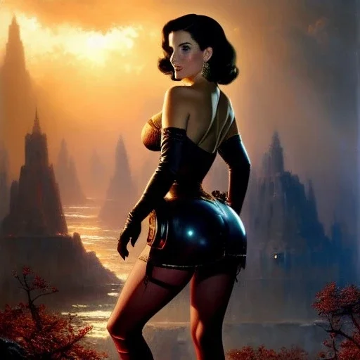 Drawing of beautiful face,'beautiful,Busty Cait(Fallout4)',Sexy stare, ancient skintight armor, balanciaga fashion clothe painting by gaston bussiere, greg rutkowski, yoji shinkawa, yoshitaka amano, tsutomu nihei, donato giancola, tim hildebrandt, Oil on canvas, cinematic composition, extreme detail,fit full head inside picture,16k