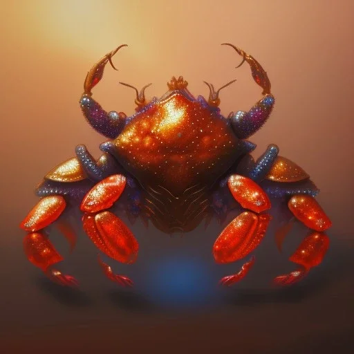 Red Ruby gemstone encrusted crab 8k resolution concept art by Greg Rutkowski dynamic lighting hyperdetailed intricately detailed artstation art trending on Artstation triadic colors Unreal Engine 5 volumetric lighting Alphonse Mucha WLOP Jordan Grimmer orange and teal"